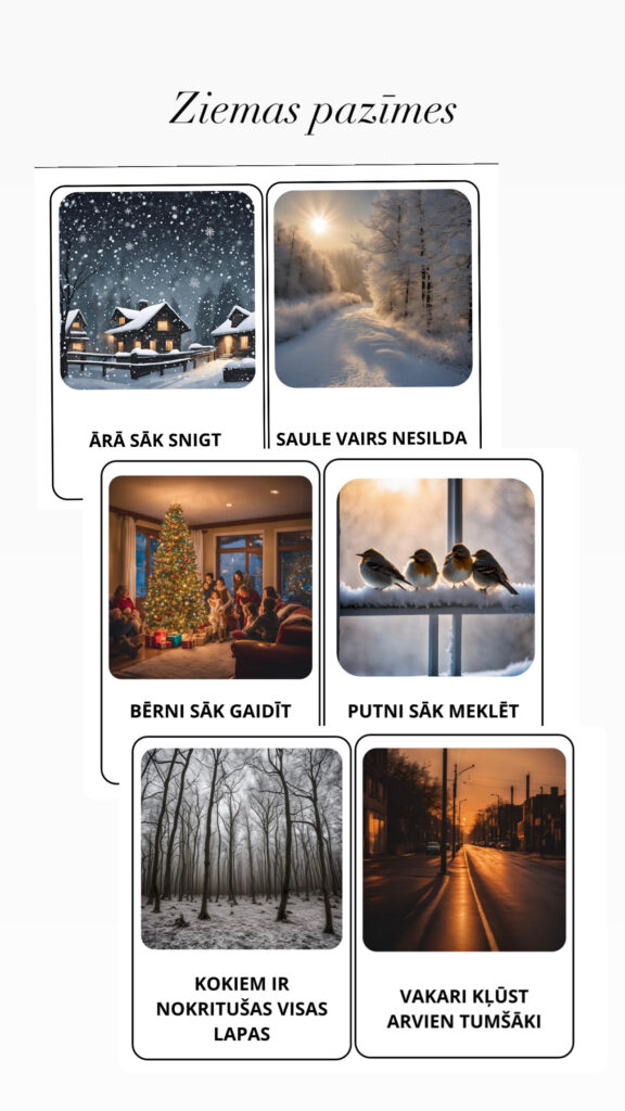 Ziemas pazīmes - Mācību materiāli