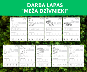 Darba lapas “Meža dzīvnieki”