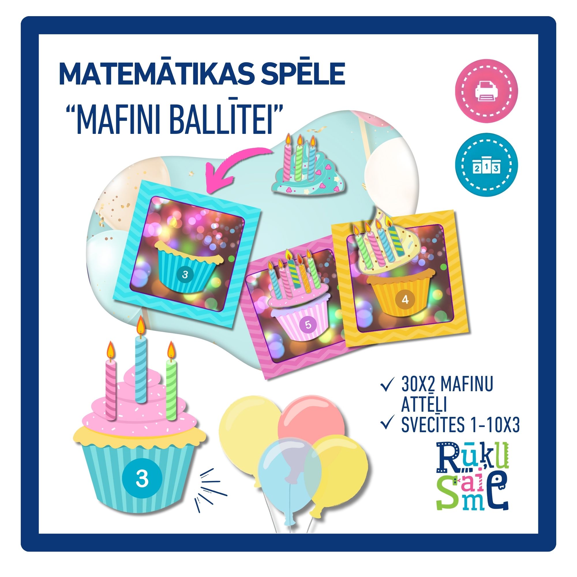 Matemātikas spēle “MAFINI BALLĪTEI”- sveces, svētki, cipari