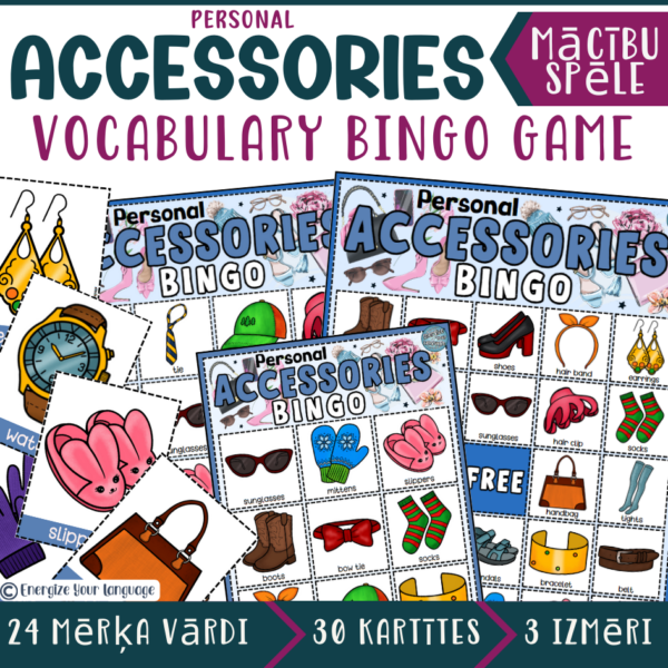 Personal Accessories Vocabulary BINGO / Mācību spēle Personal Accessories Vocabulary BINGO / Mācību spēle