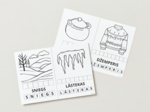 ZIEMA – raksti vārdus. 40 A5 kartītes, 4+