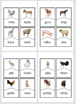 Dzīvnieki lauku sētā.