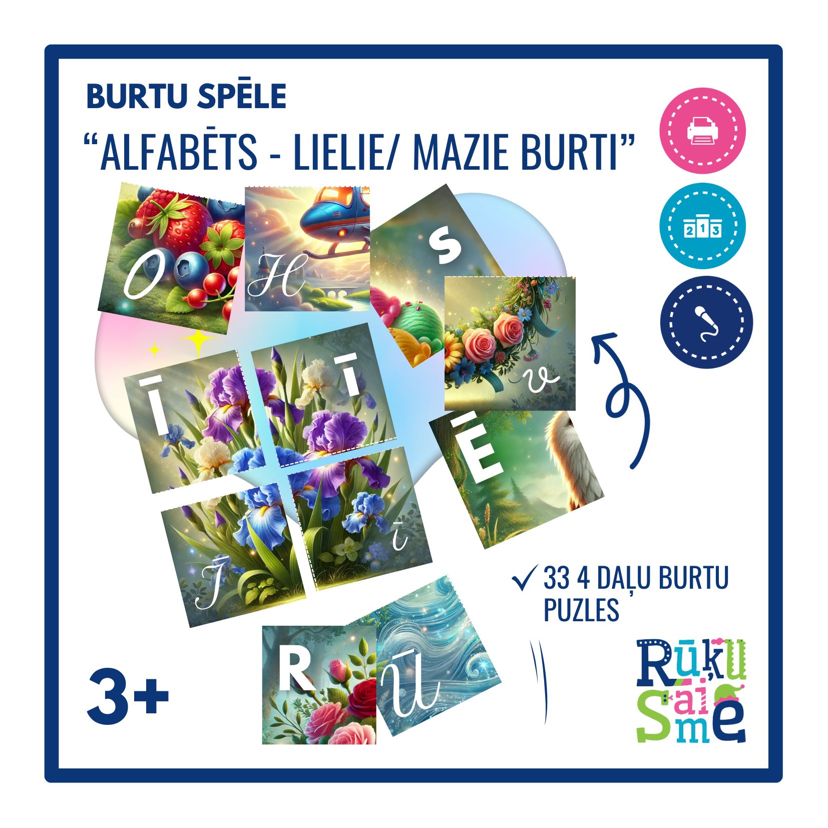Burtu alfabēts “LIELI- MAZI BURTI” – Mācību materiāli