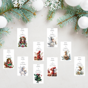 Mazās Ziemassvētku apsveikumu kartiņas.