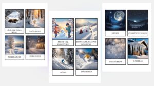 Attēlu kartītes, ziemas tematika