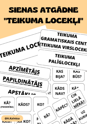 Sienas atgādne par teikuma locekļiem