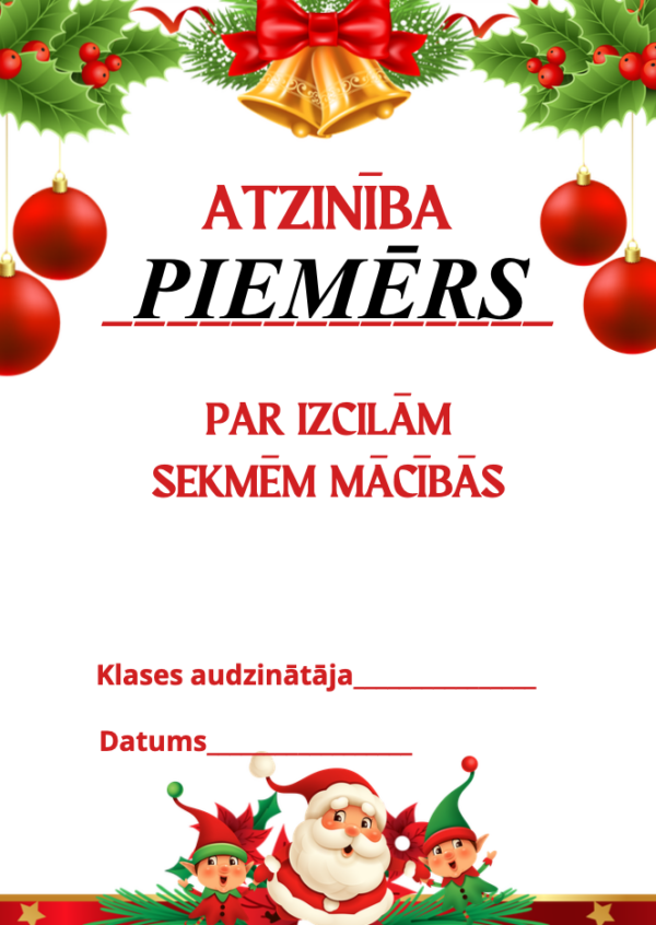 ATZINĪBAS – ZIEMASSVĒTKI – Mācību materiāli