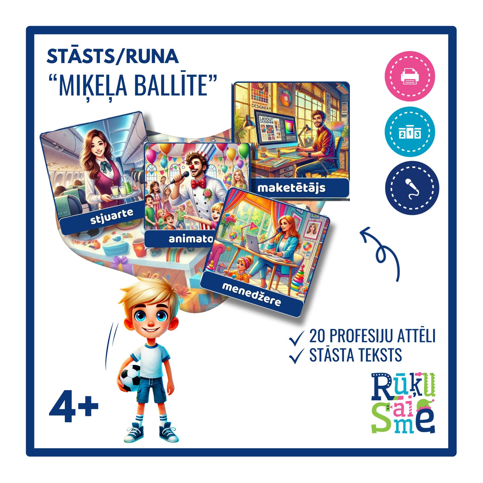 Pasaka “MIĶEĻA BALLĪTE” – valoda, profesijas, svētki, attēli