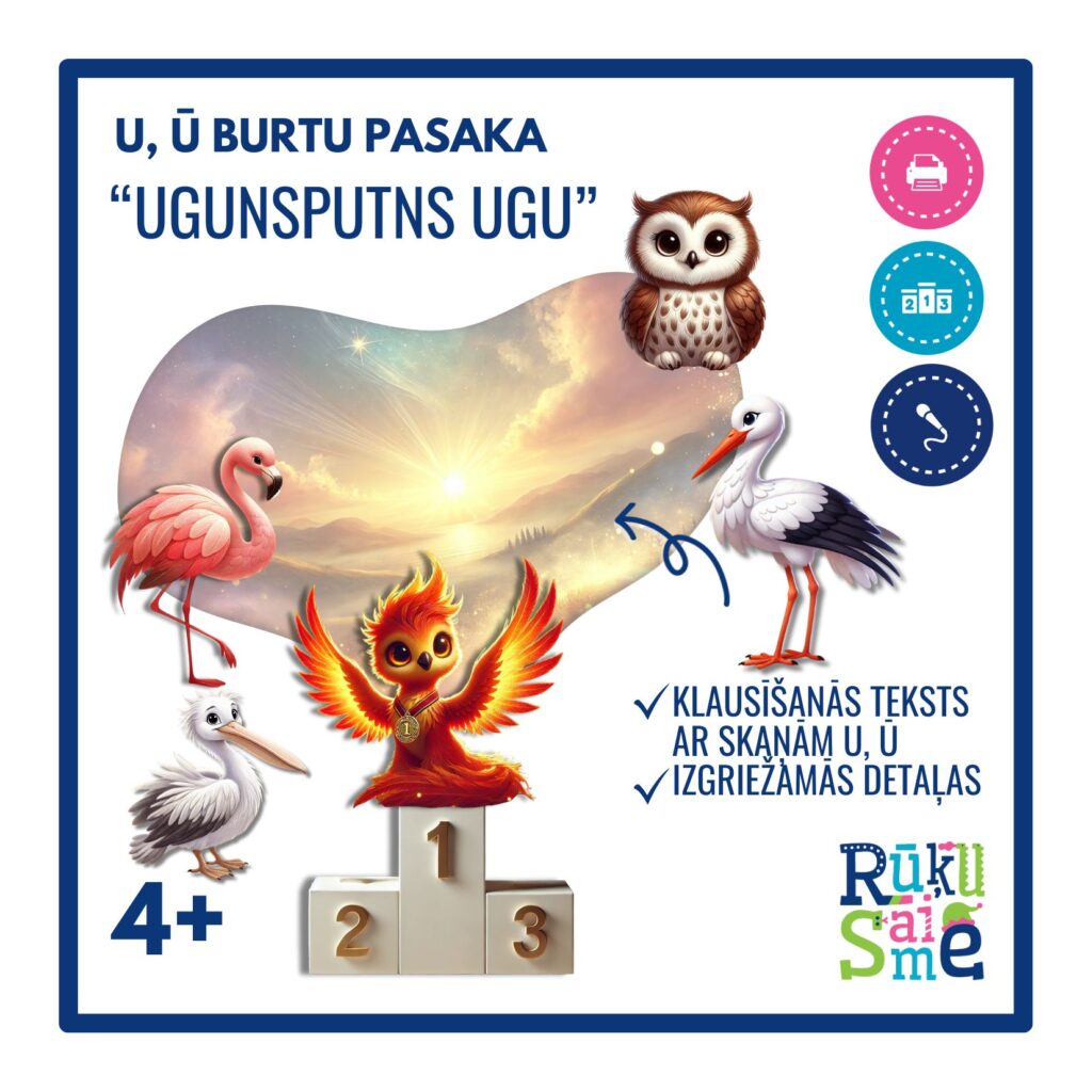 U, Ū burta pasaka “UGUNSPUTNS UGU” – skaņa, dramatizācija