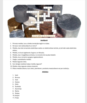 Krustvārdu mīkla par metālu rūdām