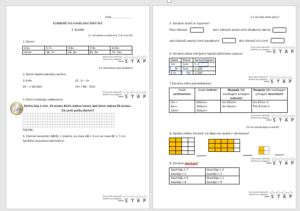 Gatavojoties kombinētajam darbam matemātikā 3.kl.