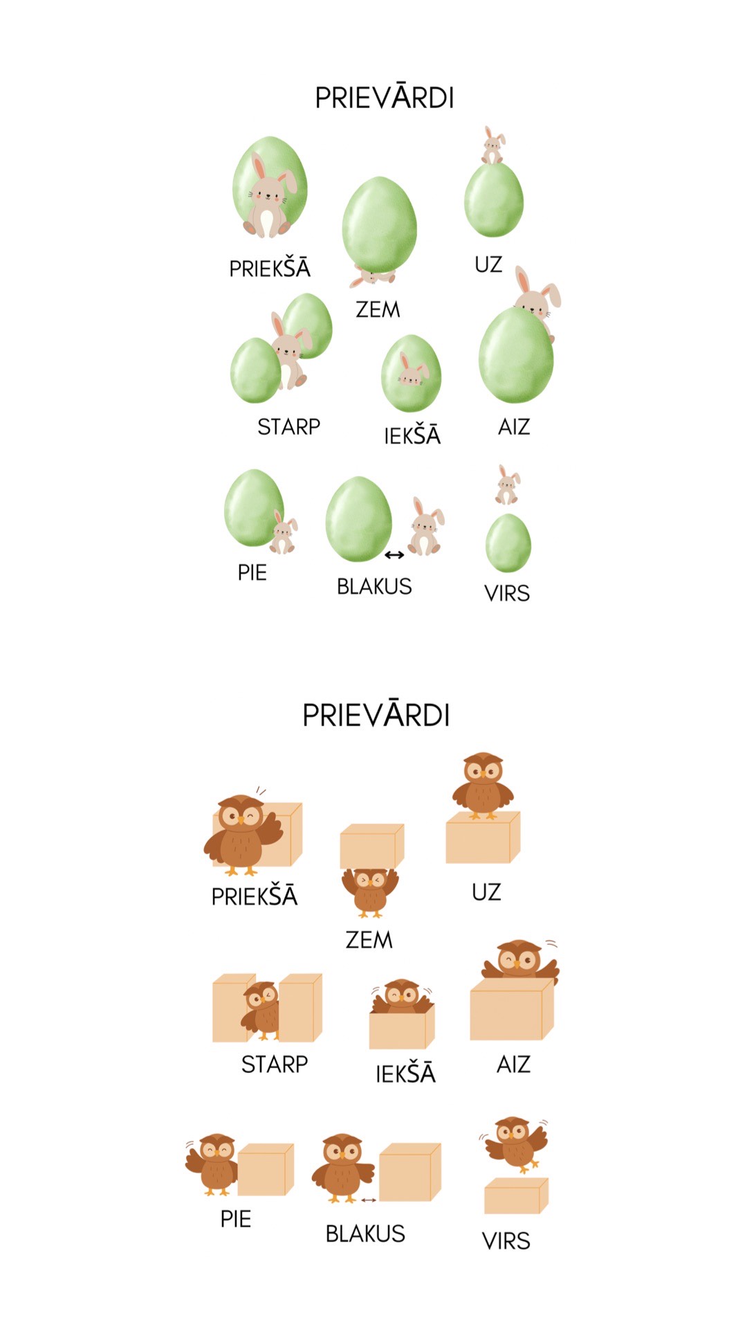 Prievārdi - Mācību materiāli