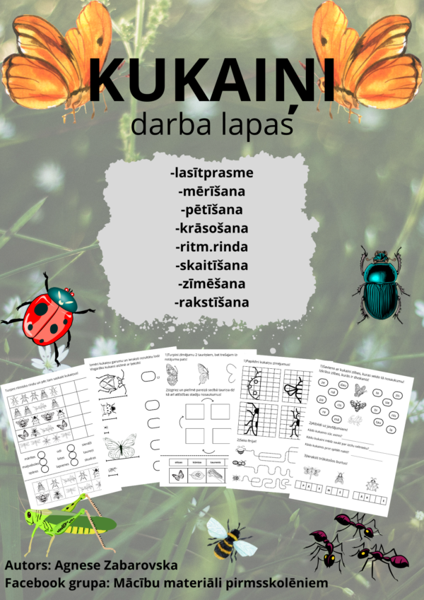 Darba lapas “Kukaiņi” – Mācību materiāli