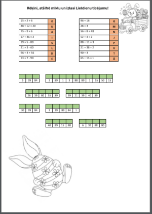 Lieldienu šifrs ar reizināšanu.