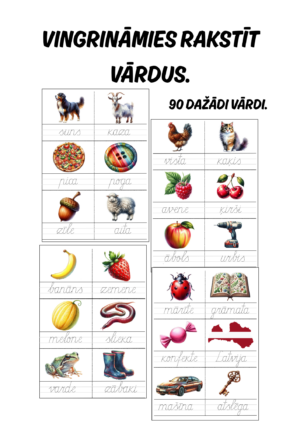 Vingrināmies rakstīt vārdus.