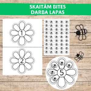 Skaitām bites. Darba lapas.