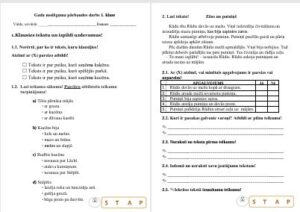 Gada noslēguma pārbaudes darbs latviešu valodā – 1. klasei