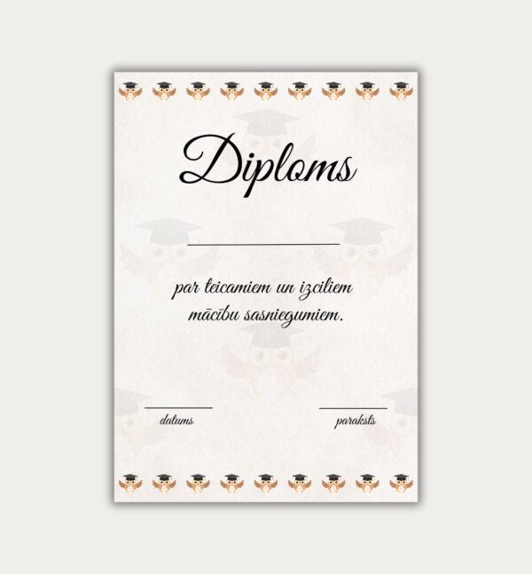 Diploms Raksts Diploms skolēnam, pateicība vecākiem – Mācību materiāli