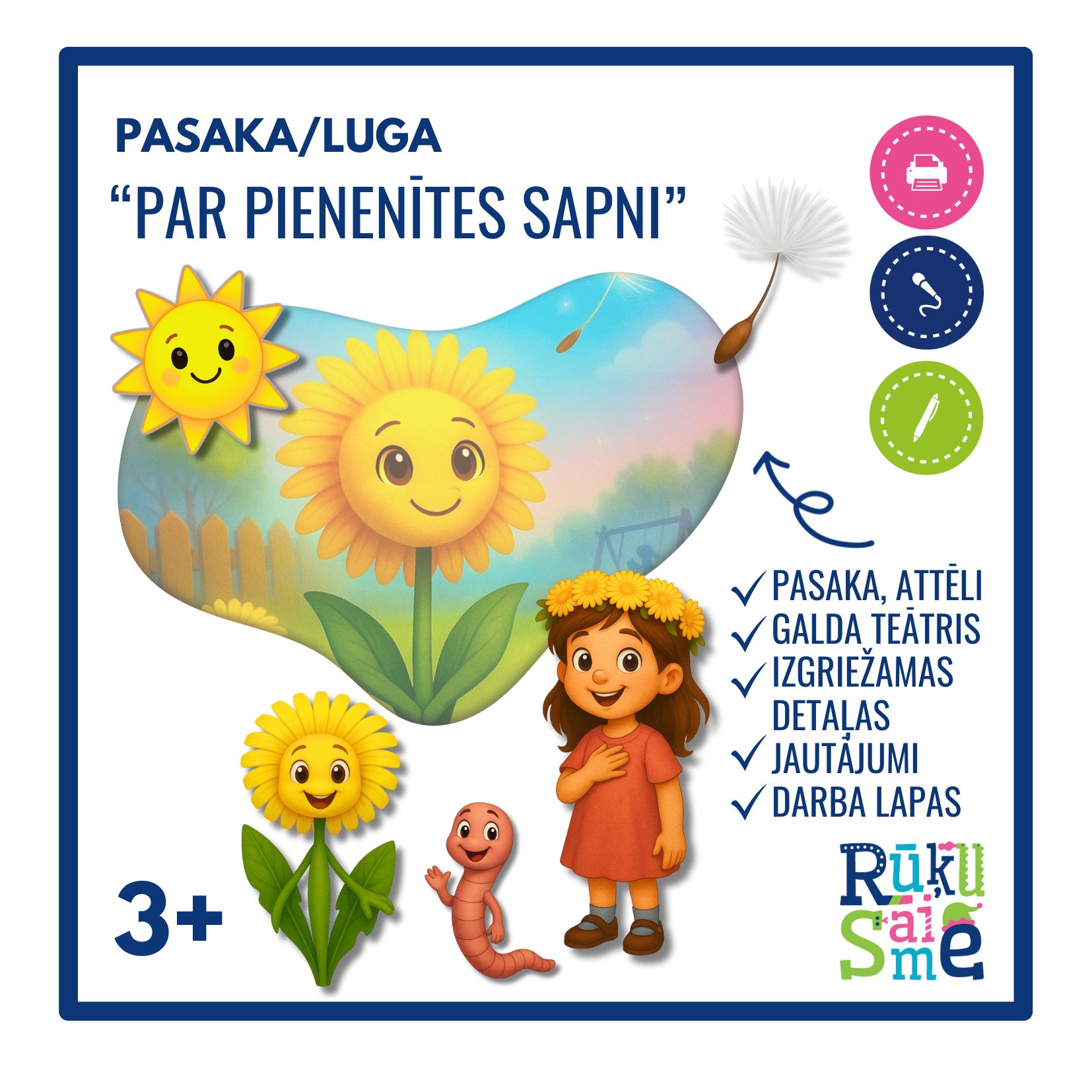 Pasaka/luga “PAR PIENENĪTES SAPNI” – pavasara ziedi, emocija
