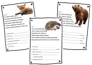 Darbs ar tekstu. Pazudušie vārdi. Dzīvnieki.