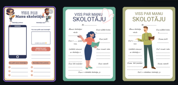 “Viss par manu skolotāju” darba lapas “Viss par manu skolotāju” darba lapas