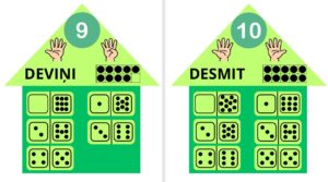 Skaitļu 1-10 sastāva mājiņas