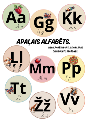 Apaļais alfabēts – drukātie burti.