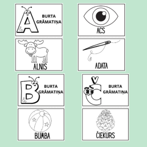 Krāsojamās burtu grāmatiņas no A-Ķ.