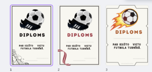 Diplomi futbola turnīram