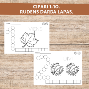 Cipari 1-10. Darba lapas. Rudens
