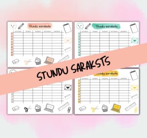 Stundu saraksts (4 krāsas)