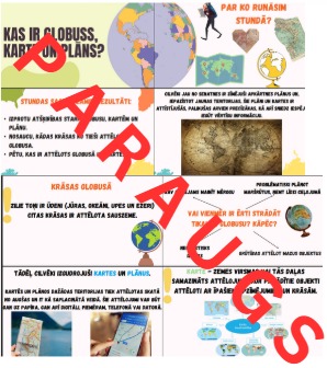 Kas ir globuss, karte un plāns? Prezentācija dabasz. 3.kl.