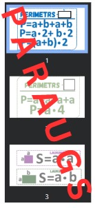 3.5. Taisnstūra un kvadrāta P, S formulu atgādnes