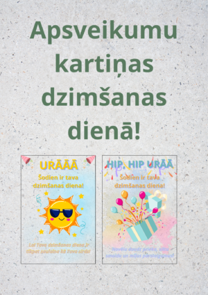 Krāsainas dzimšanas dienas kartītes