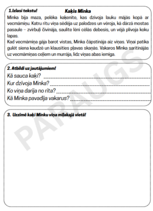 Lasītprasmes darba lapa