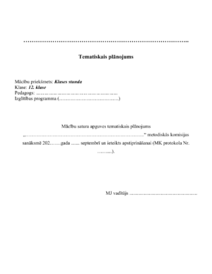 Klases stundu tematiskais plānojums 12. klasei