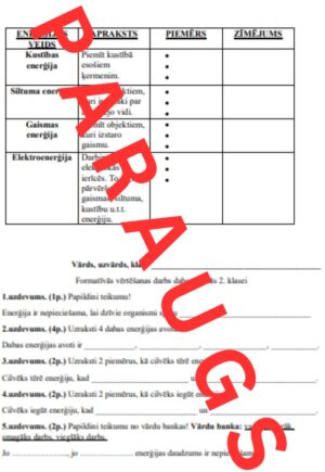 Atgādne par enerģijas veidiem tabulā+2 FVD komplekts.