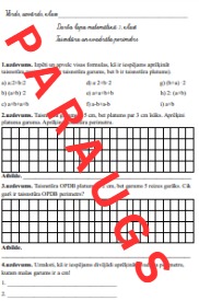3.2. Taisnstūra un kvadrāta P, darba lapa matemātikā