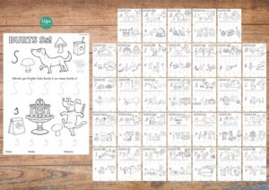 Darba lapas “ALFABĒTS – raksti un krāso”. Rakstītie burti.