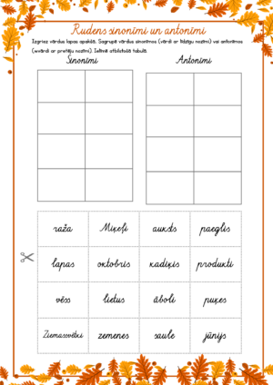 Rudens sinonīmi un antonīmi