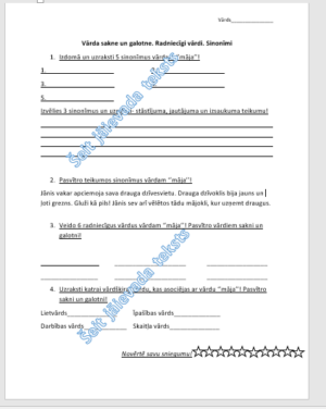 Vārda sakne un galotne. Radniecīgi vārdi. Sinonīmi FV. 4.1.