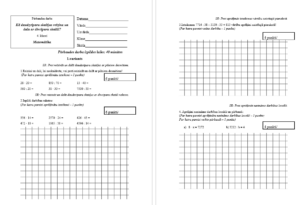 Pārbaudes darbs “Kā daudzciparu skaitļus reizina un dala”