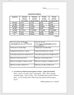 Lietvārda locīšana 4.kl. DL+ppt