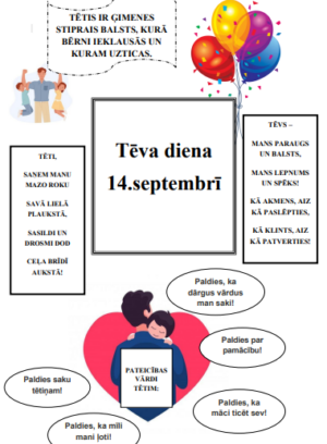 Karodziņi un plakāts Tēva dienai