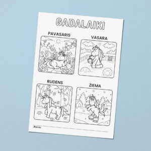 Gadalaiki, vienradzis, krāsojamā lapa