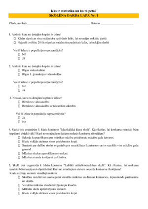 Ievads statistikā 8. klasei (2 st.)- DL un atbalsts skolot.