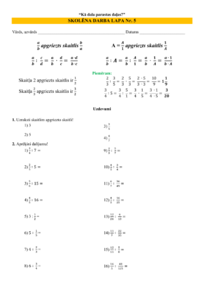 6.2.5. “Kā dala parastas daļas?” DL+ATB