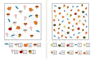 Rudens | Skaitīšana no 1 līdz 5, no 1 līdz 10