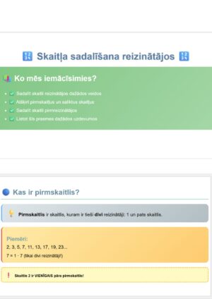 5.2. Skaitļa sadalīšana reizinātājos.
