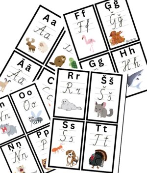 Alfabēta kartiņas (dzīvnieku)